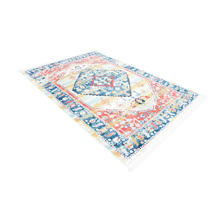 Carpetfine Marin Flatweave Red/Blue/Yellow Rug Wayfair.co.uk